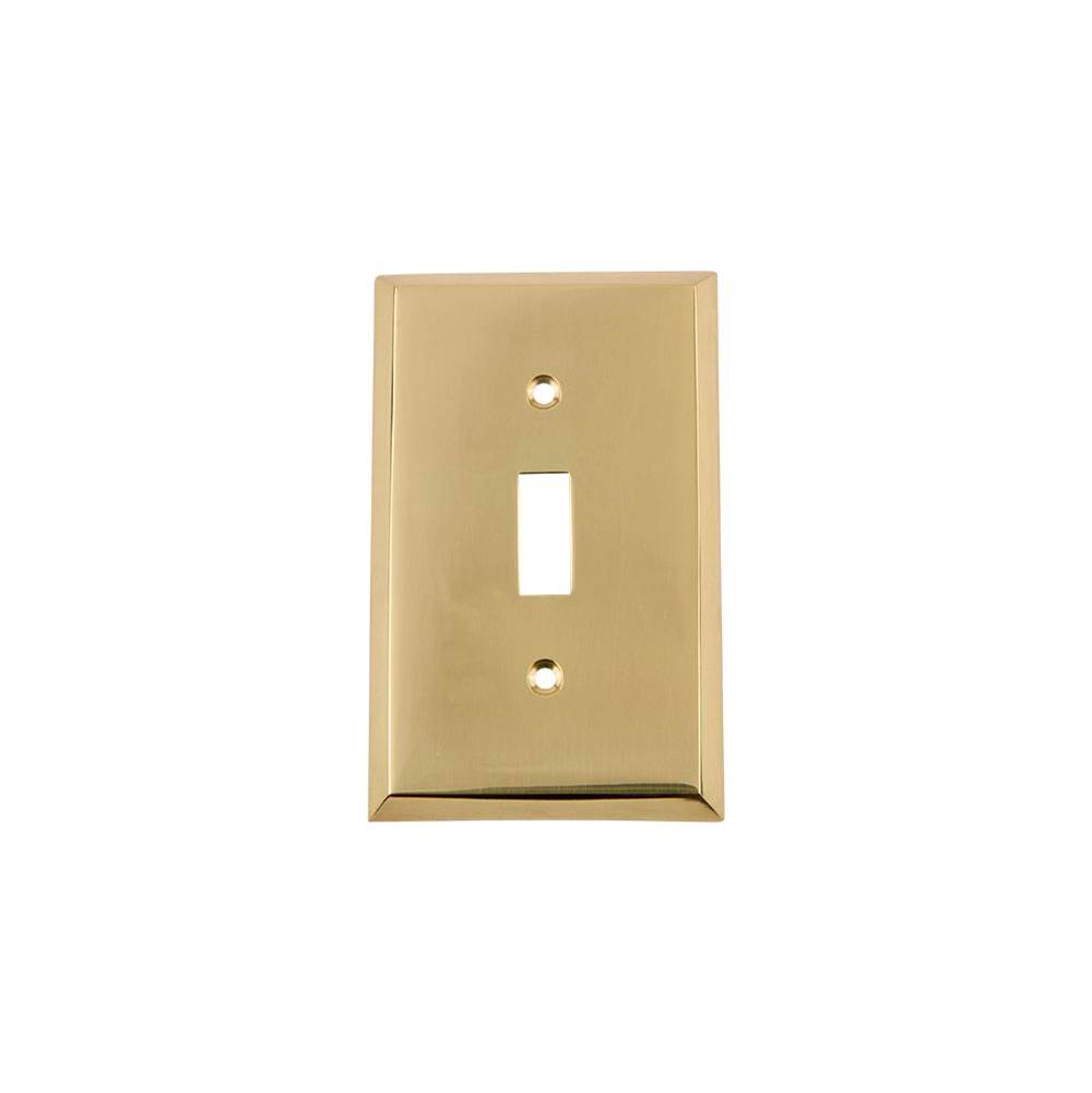 Nostalgic Warehouse Nostalgic Warehouse New York Switch Plate with Single Toggle in Unlacquered Brass