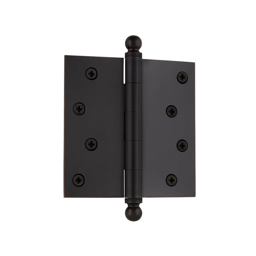 Nostalgic Warehouse Nostalgic Warehouse 4'' Ball Tip Residential Hinge with Square Corners in Oil-Rubbed Bronze