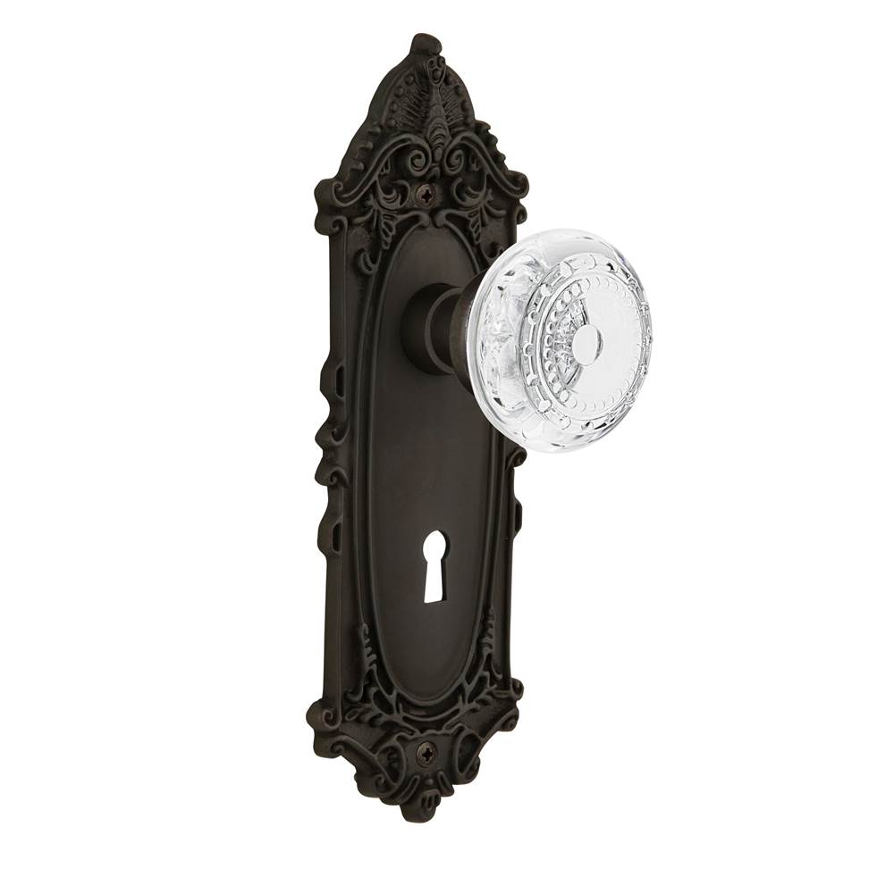 Nostalgic Warehouse Nostalgic Warehouse Victorian Plate Privacy with Keyhole Crystal Meadows Knob in Oil-Rubbed Bronze