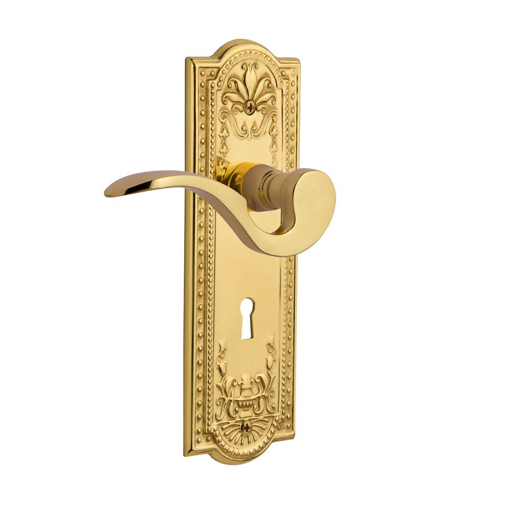 Nostalgic Warehouse Nostalgic Warehouse Meadows Plate Passage with Keyhole Manor Lever in Unlacquered Brass