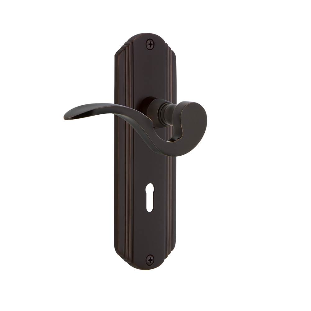 Nostalgic Warehouse Nostalgic Warehouse Deco Plate Privacy with Keyhole Manor Lever in Timeless Bronze