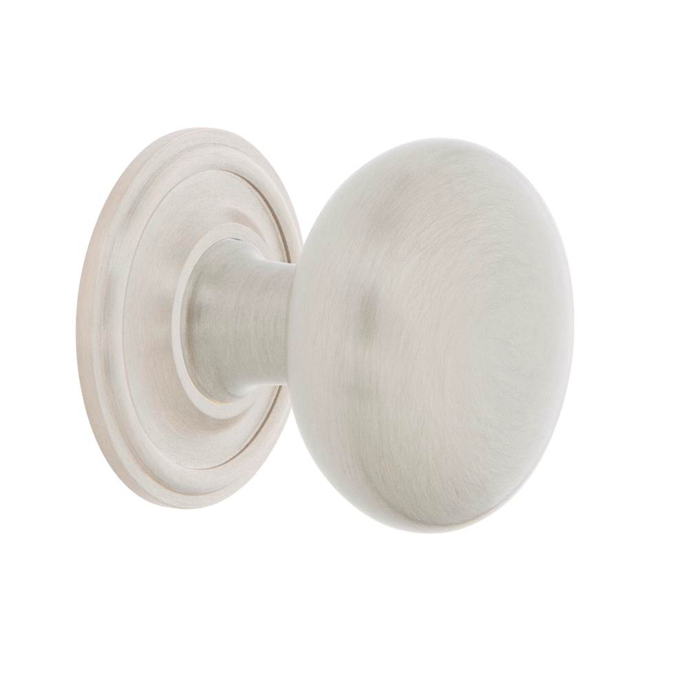 Nostalgic Warehouse Nostalgic Warehouse New York Brass 1 3/8'' Cabinet Knob with Classic Rose in Satin Nickel