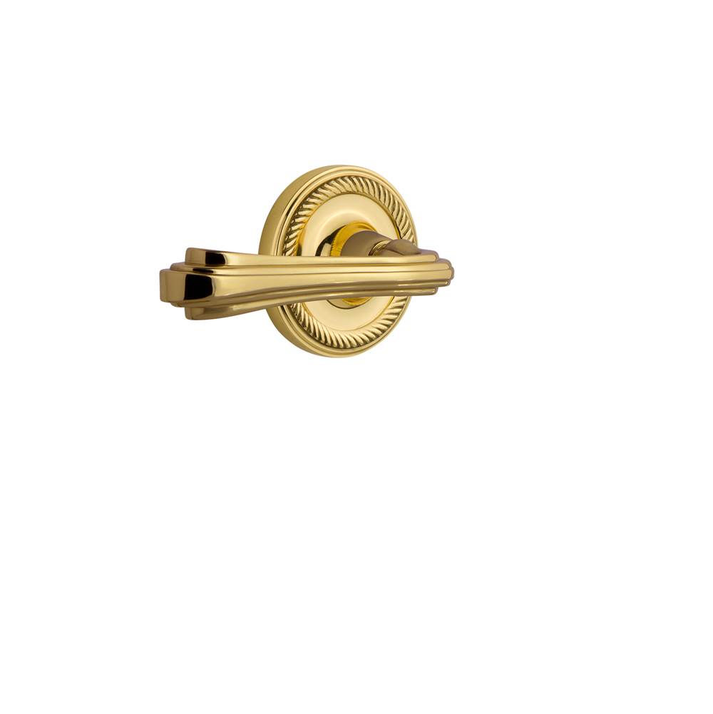 Nostalgic Warehouse Nostalgic Warehouse Rope Rose Privacy Fleur Lever in Unlacquered Brass