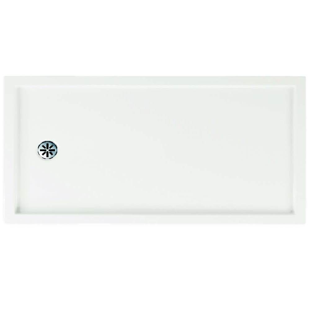 Neptune Entrepreneur ZEN Leak-barrier shower base 30x60, Right Drain, with tiling flange 3 sides, 60'' Opening, White
