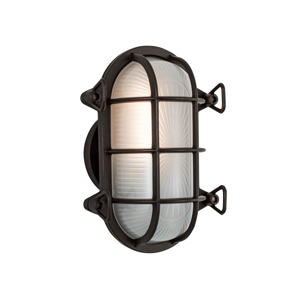 Norwell Mariner Oblong Outdoor Wall Light - Bronze With Frosted Glass