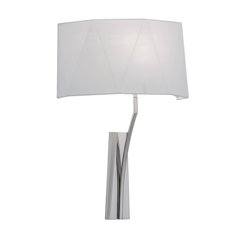 Norwell Diamond Wide Wall Sconce - Polished Nickel with Black Shade