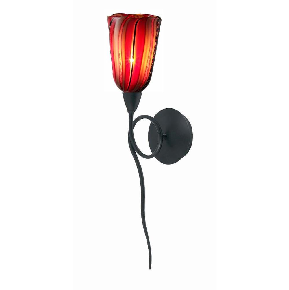 Oggetti Lighting Fiore Short Sconce, Red