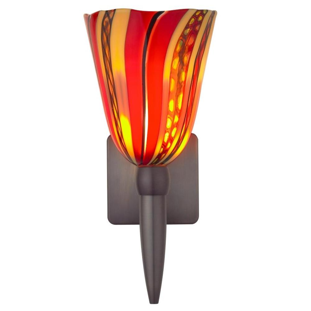 Oggetti Lighting Fiore Torch Wall Sconce, Red