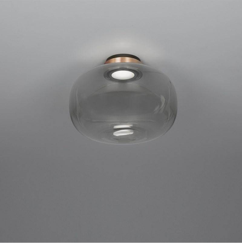Oggetti Lighting Tooy Ceiling Lamp, Legier Wide, Black/Brass/Smoke