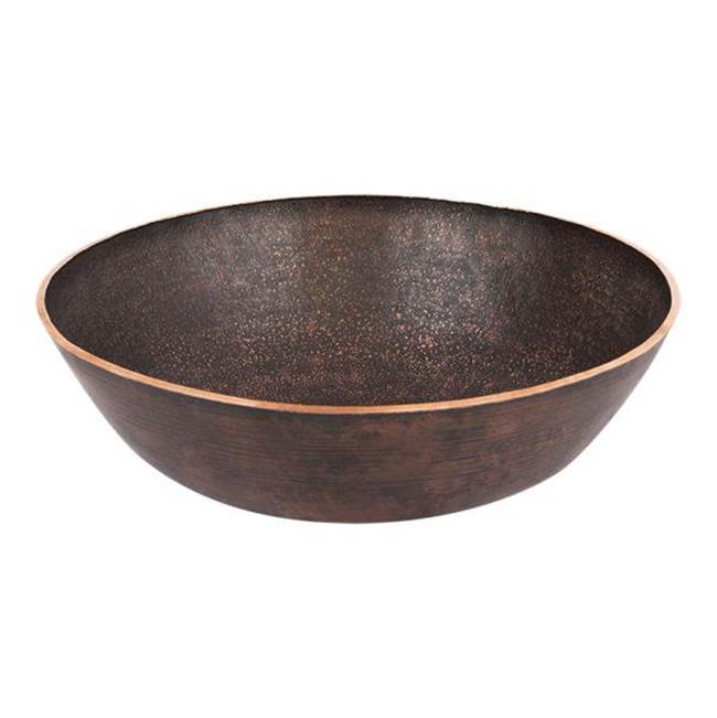 Premier Copper Products 14'' Small Round Vessel Terra Firma Copper Sink