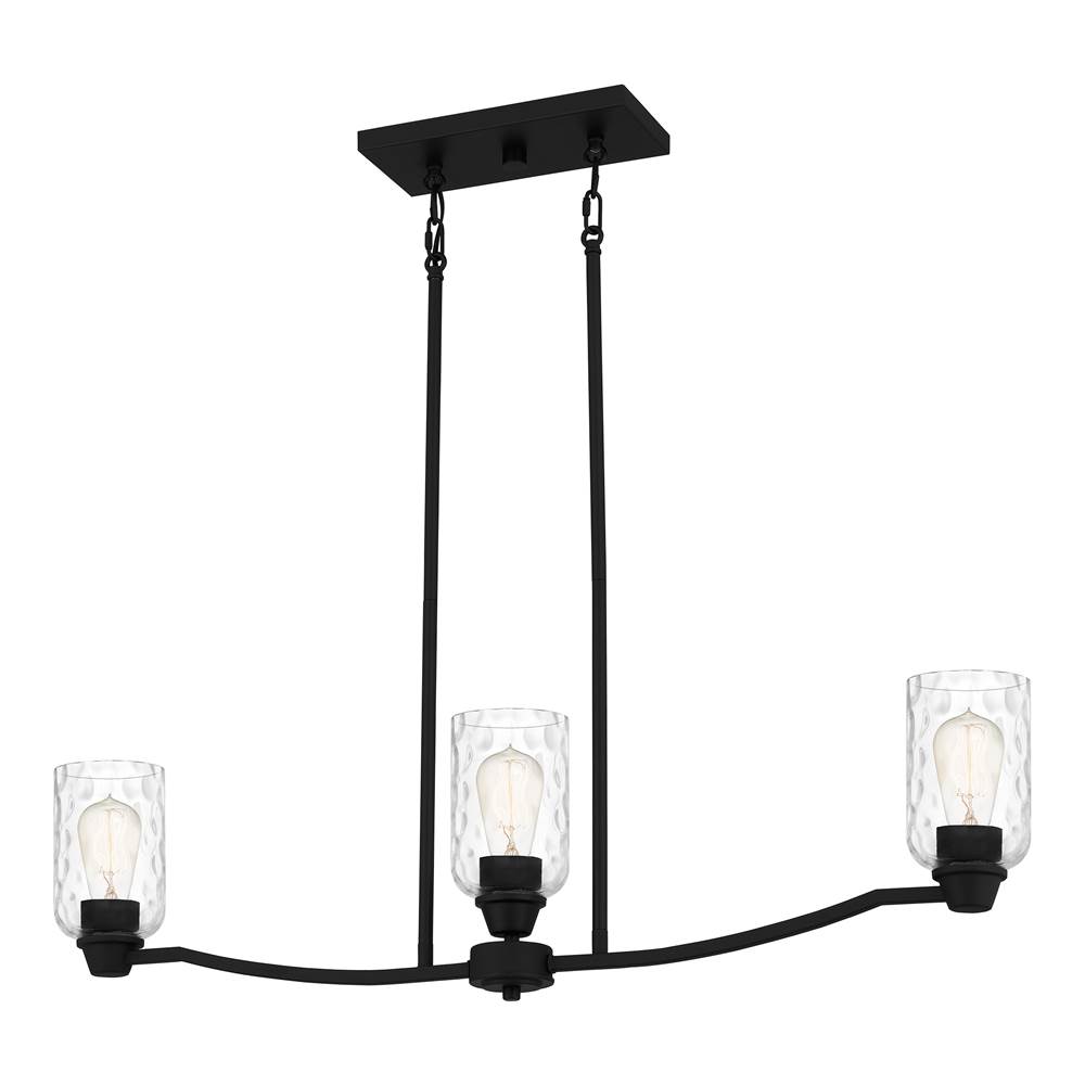 Quoizel Linear chandelier 3 lights matte black