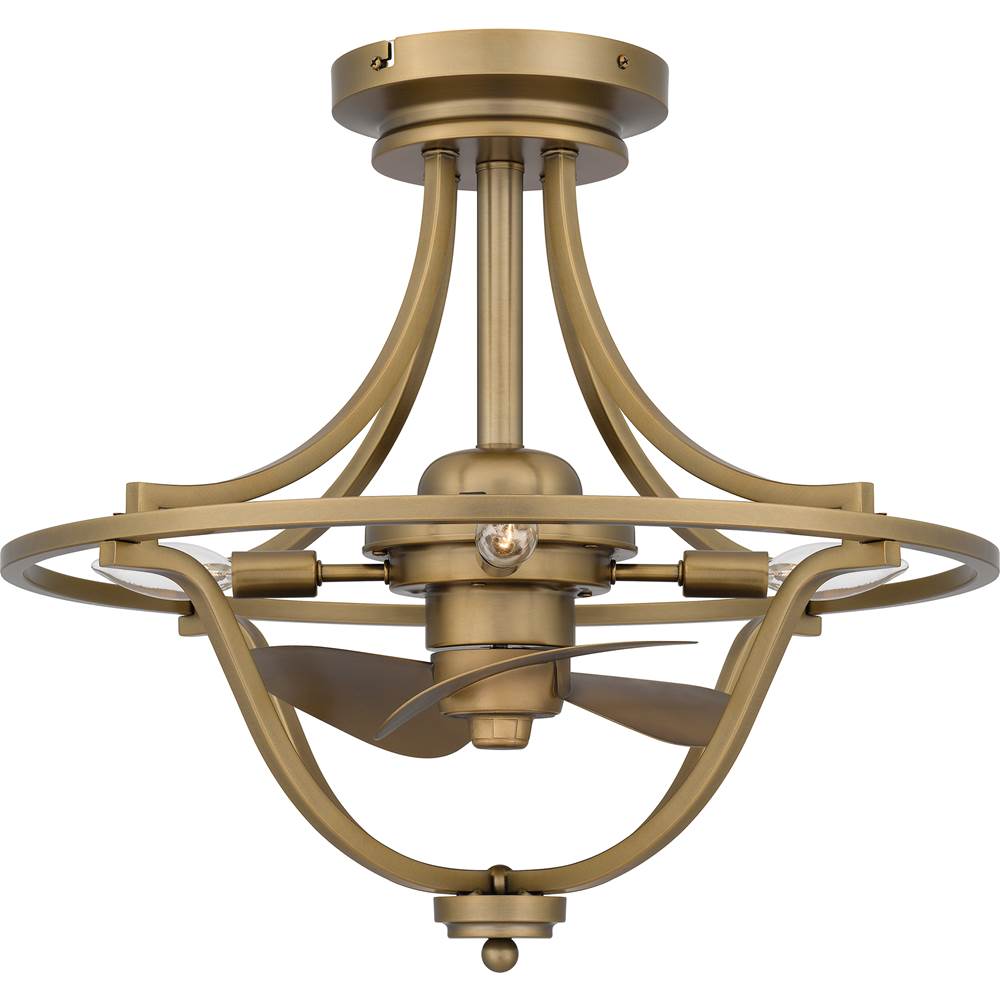 Quoizel Fan light 4 lights weathered brass