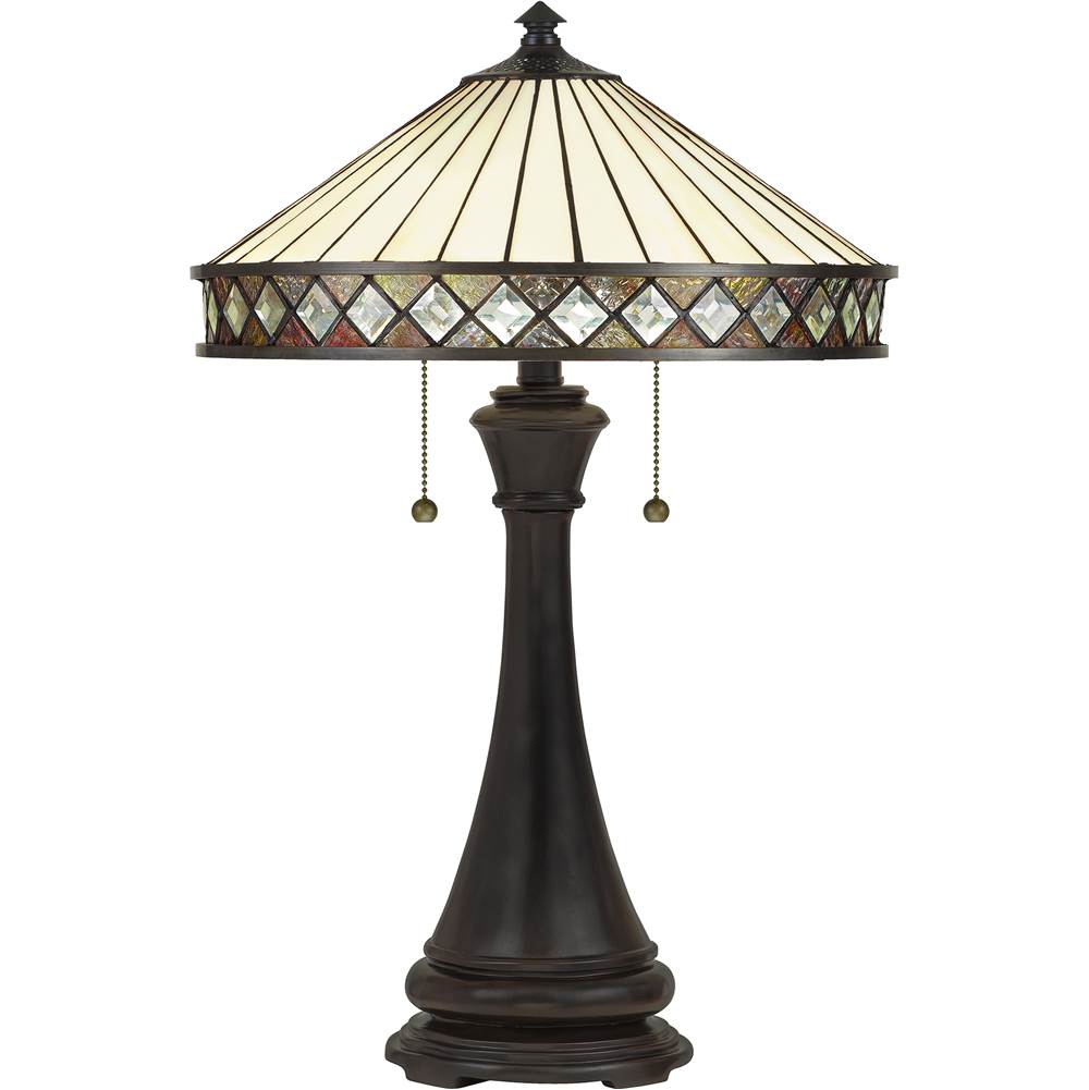 Quoizel Table lamp tiffany 2 light vintage bronz