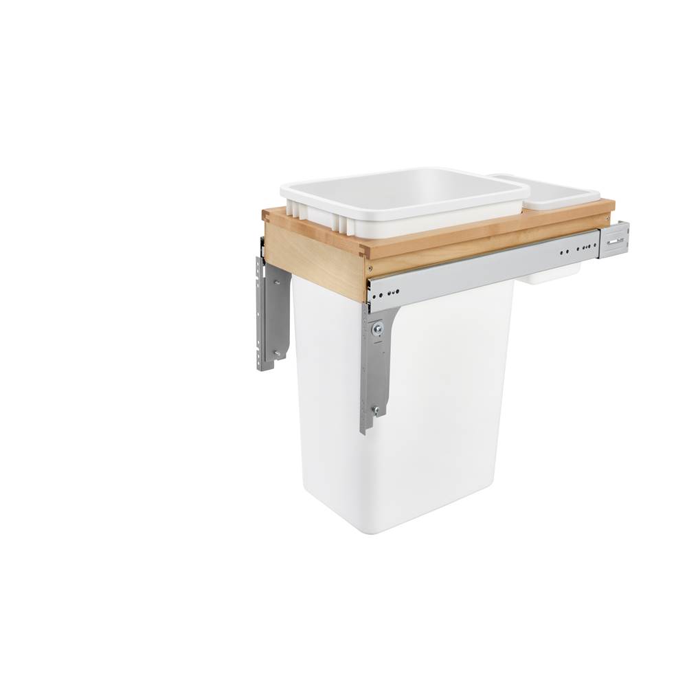 Rev-A-Shelf Wood Top Mount Pull Out Single Trash/Waste Container For Full Height Cabinets