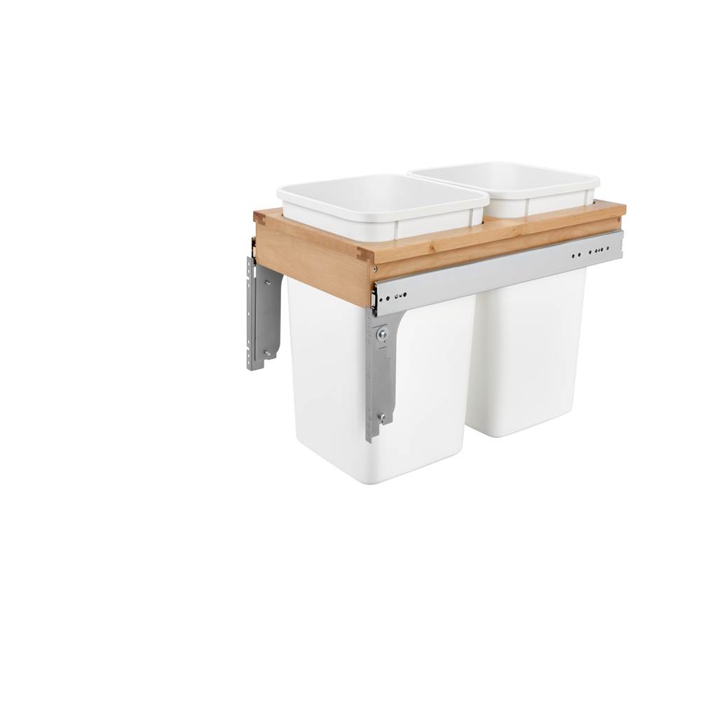 Rev-A-Shelf Wood Top Mount Pull Out Double Trash/Waste Container