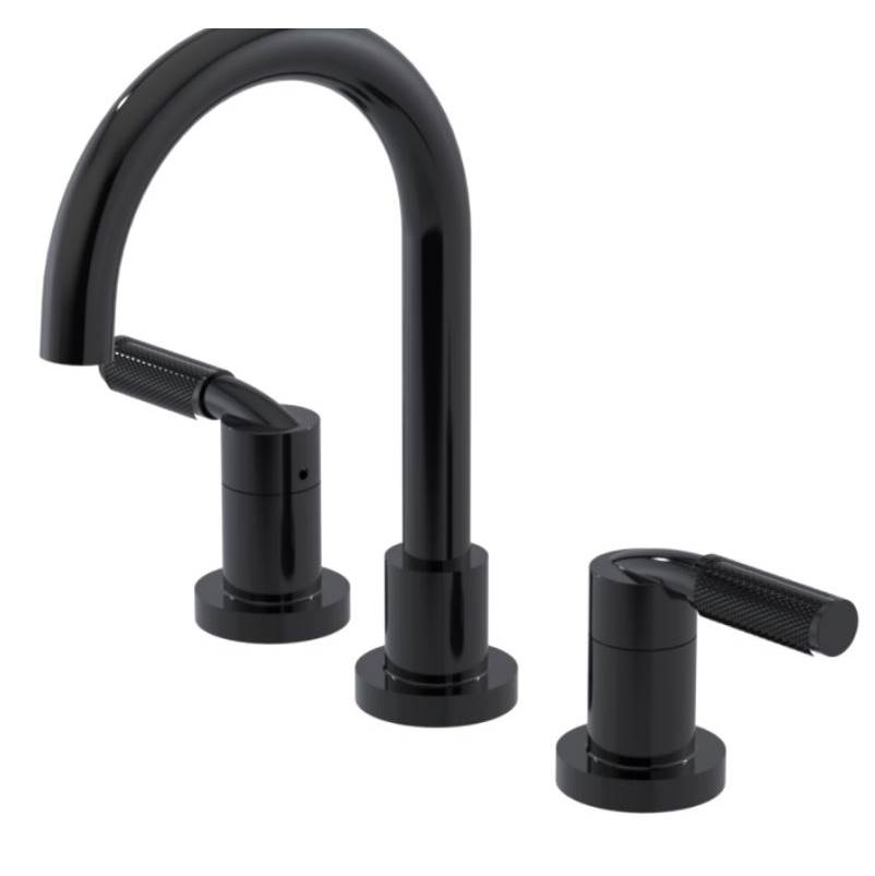 Rubinet Widespread Lav. Set. (less drain) in Black With Satin Gold Accent