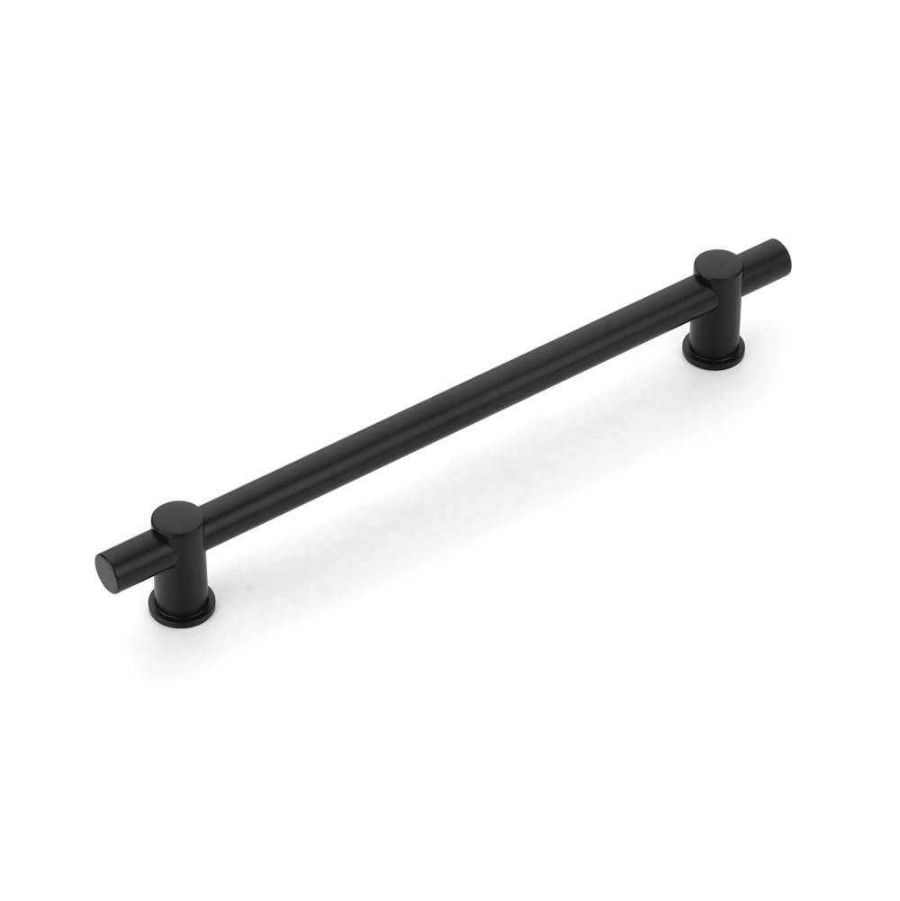 Schaub And Company Fonce Bar Pull, 8'' cc with Matte Black bar and Satin Brass stems