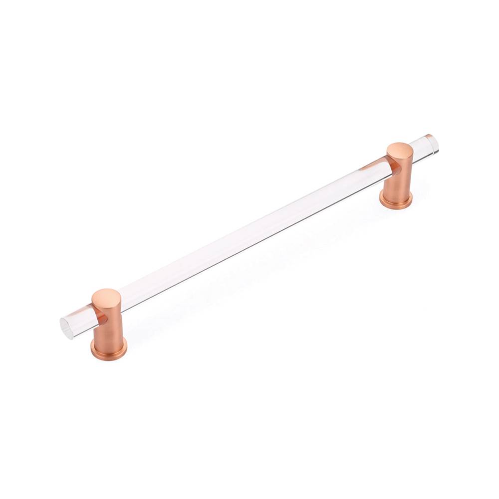 Schaub And Company Appliance Pull clear acrylic, Brushed Rose Gold, 12'' cc