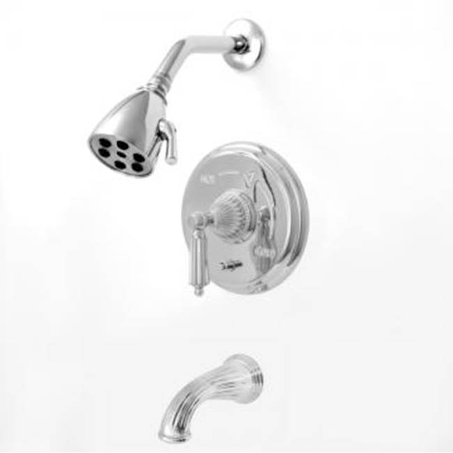 Sigma Pressure Balanced Tub & Shower Set With 9'' Plate Trim (Includes Haf And Wall Tub Spout) Georgian Polished Brass Pvd .40