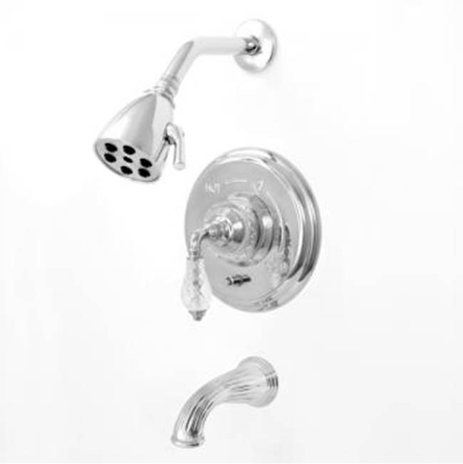 Sigma Pressure Balanced Tub & Shower Set With 9'' Plate Trim (Includes Haf And Wall Tub Spout) Luxembourg Chrome .26