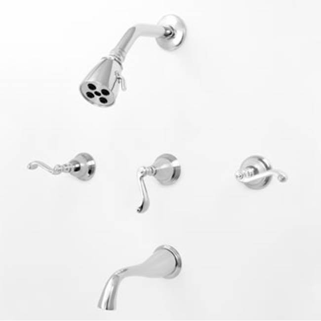Sigma 3 Valve Tub & Shower Set TRIM (Includes HAF and Wall Tub Spout) HAMPSHIRE SATIN BRASS PVD .41