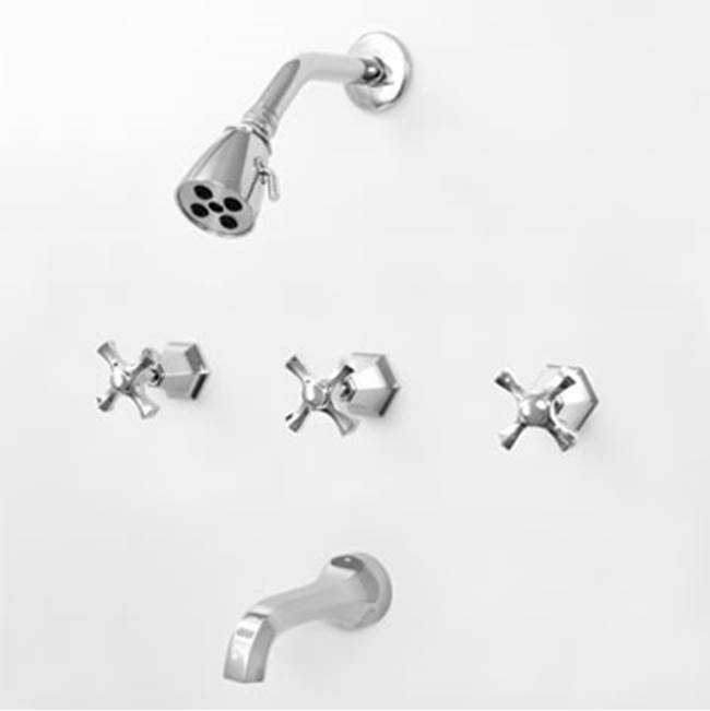 Sigma 3 Valve Tub & Shower Set TRIM (Includes HAF and Wall Tub Spout) MALLORCA SATIN BRASS PVD .41