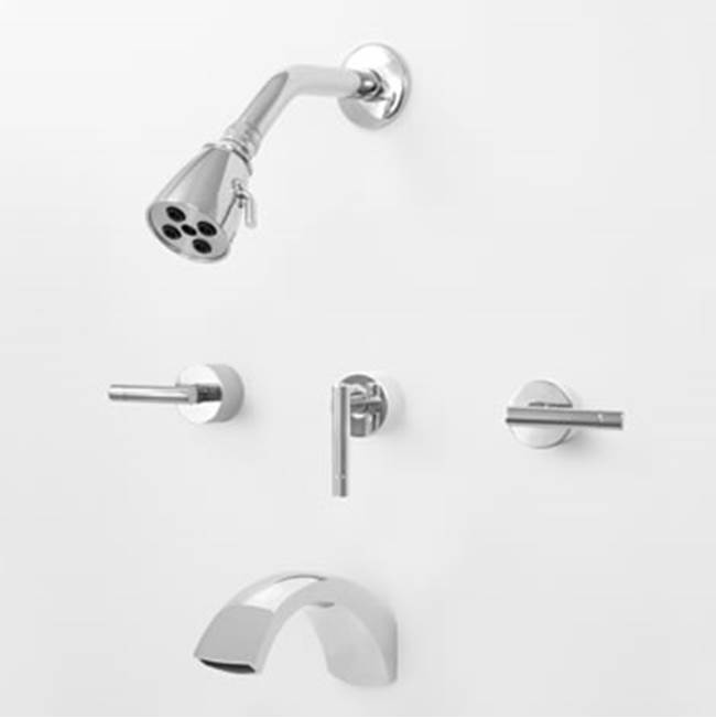 Sigma 3 Valve Tub & Shower Set TRIM (Includes HAF and Wall Tub Spout) PALERMO UNCOATED POLISHED BRASS .33