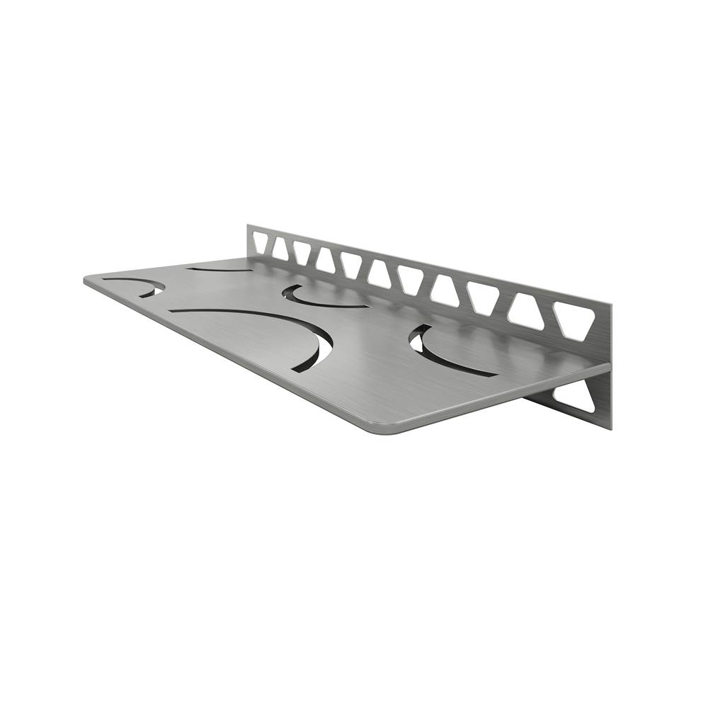 Schluter Shelf Rectangular Wall Curve Brushed Stainless Steel