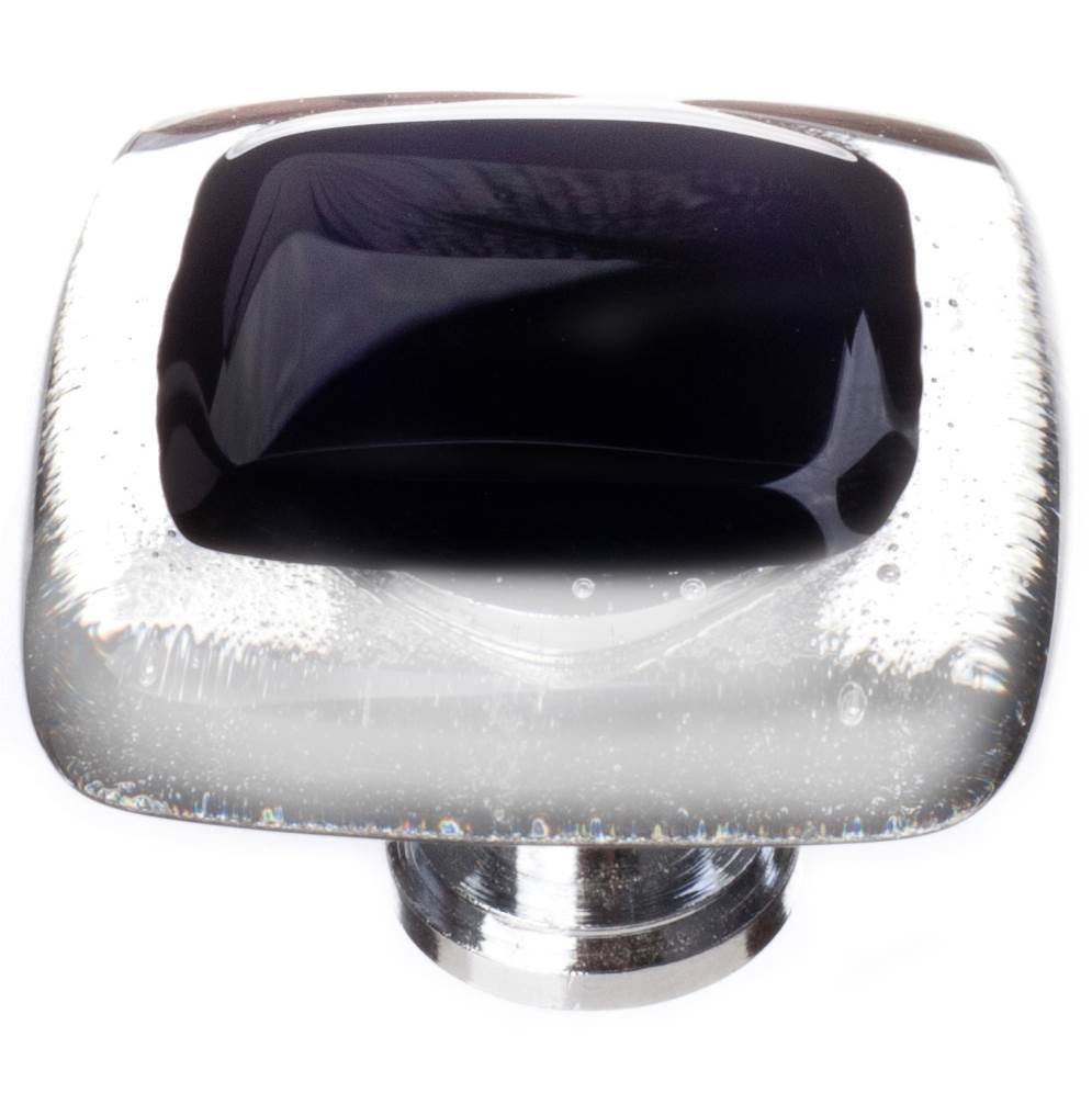 Sietto Reflective Black Knob With Polished Chrome Base