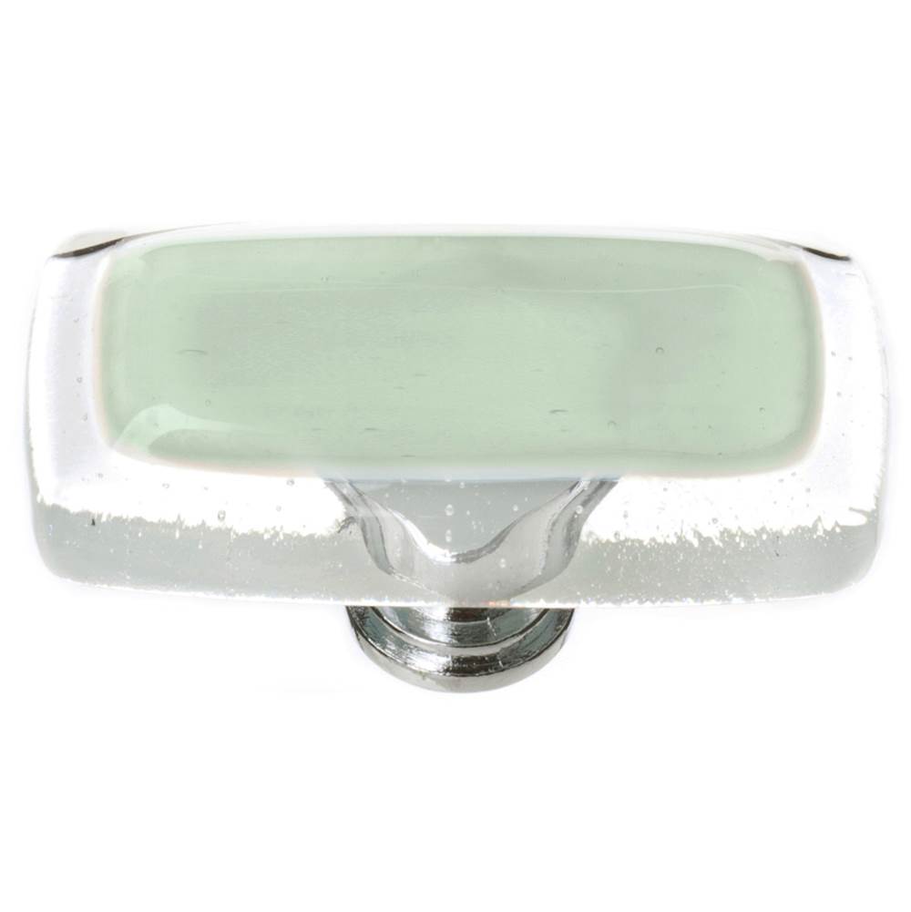 Sietto Reflective Spruce Green Long Knob With Satin Nickel Base