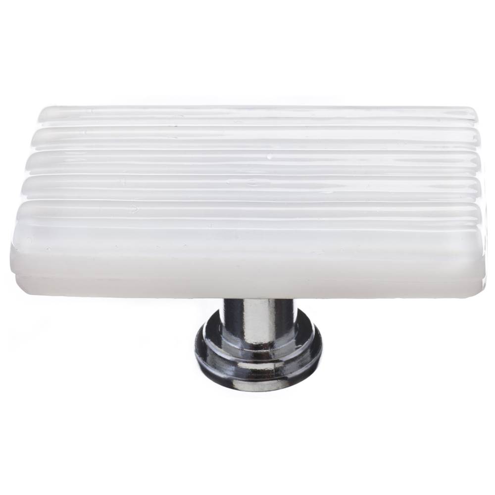 Sietto Reed White Long Knob With Polished Chrome Base
