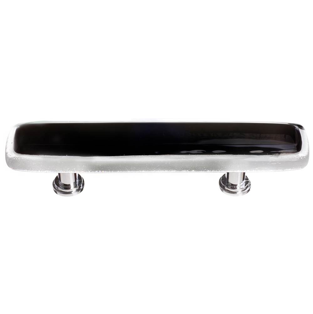 Sietto Reflective Black Pull With Satin Nickel Base