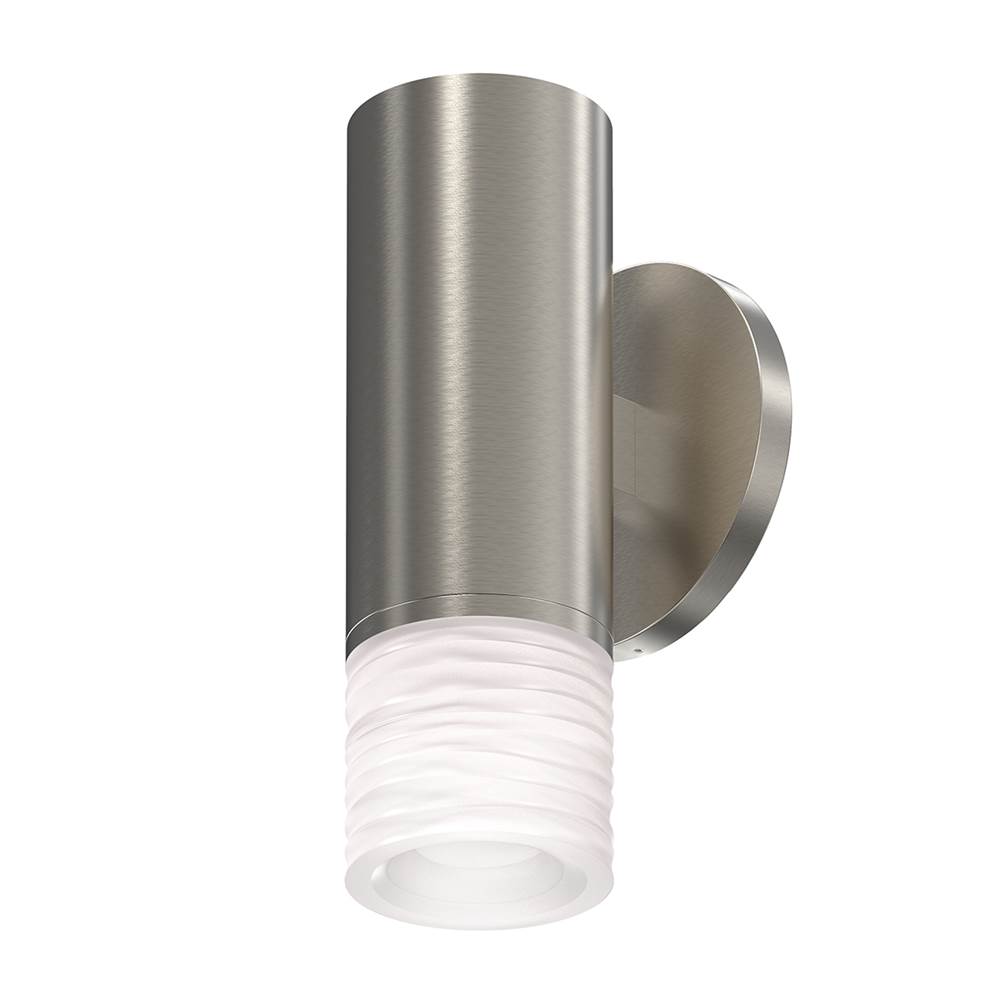 Sonneman 3'' One-Sided LED Sconce w/ Etched Ribbon Glass Trim and 25 Degrees Narrow Flood Lens