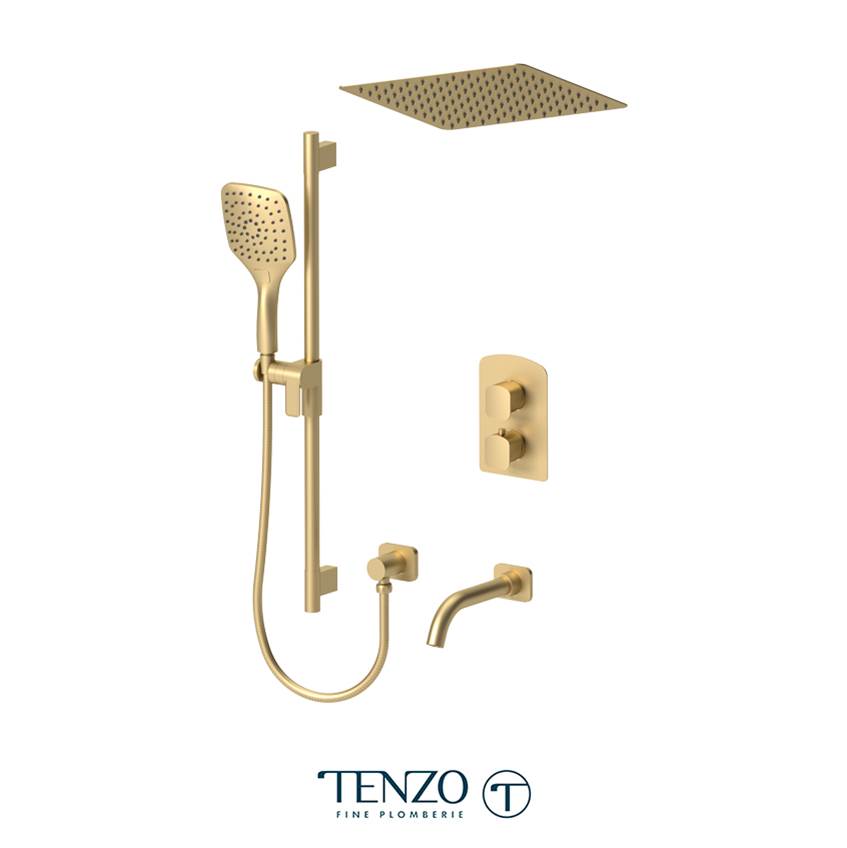 Tenzo Delano T-Box kit 3 functions pres bal brushed gold finish