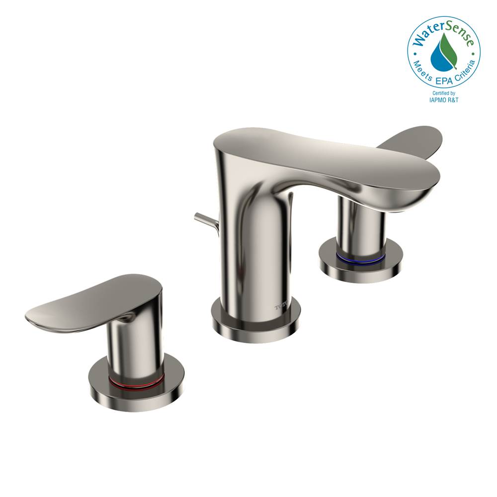 TOTO Toto® Go Series 1.2 Gpm Two Handle Widespread Bathroom Sink Faucet With Drain Assembly, Polished Nickel