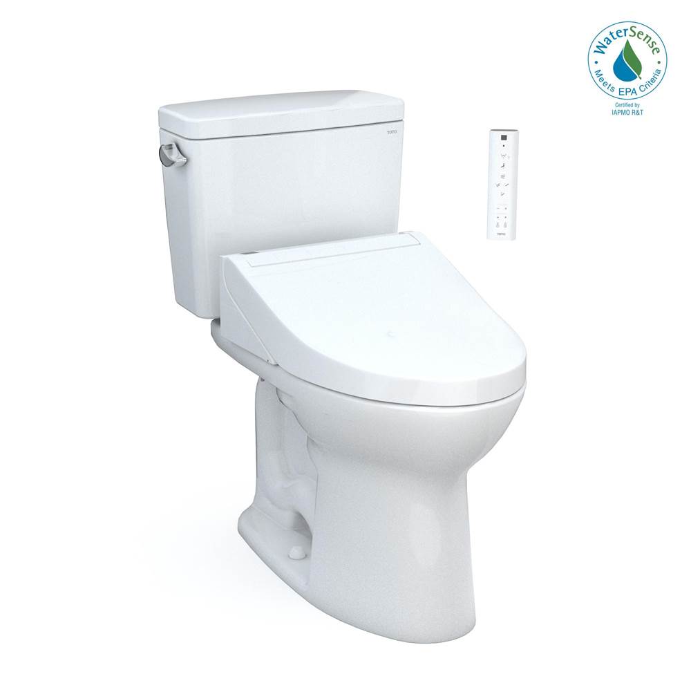 Toto Drake® WASHLET®+ Two-Piece Elongated 1.28 GPF TORNADO FLUSH® Toilet with C5 Bidet Seat, Cotton White