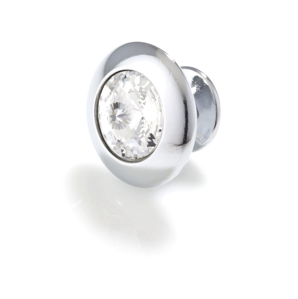 Topex Round Crystal, Bright Chrome, Knob, 30mm Overall