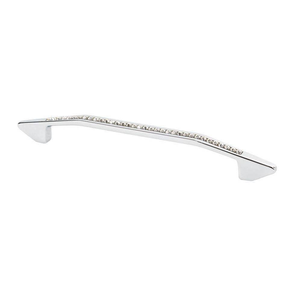 Topex Modern Bow Pull With Crystals Bright Chrome 160mm