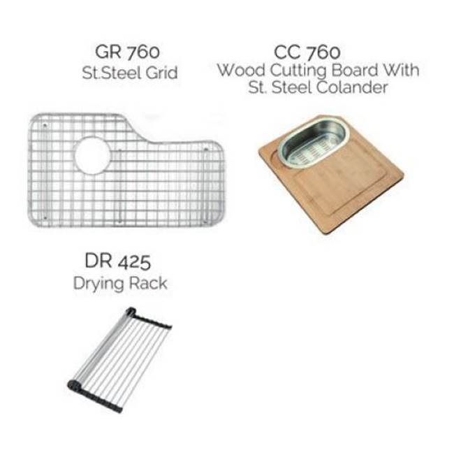 Ukinox Hardwood Cutting Board & Stainless Steel Colander Set