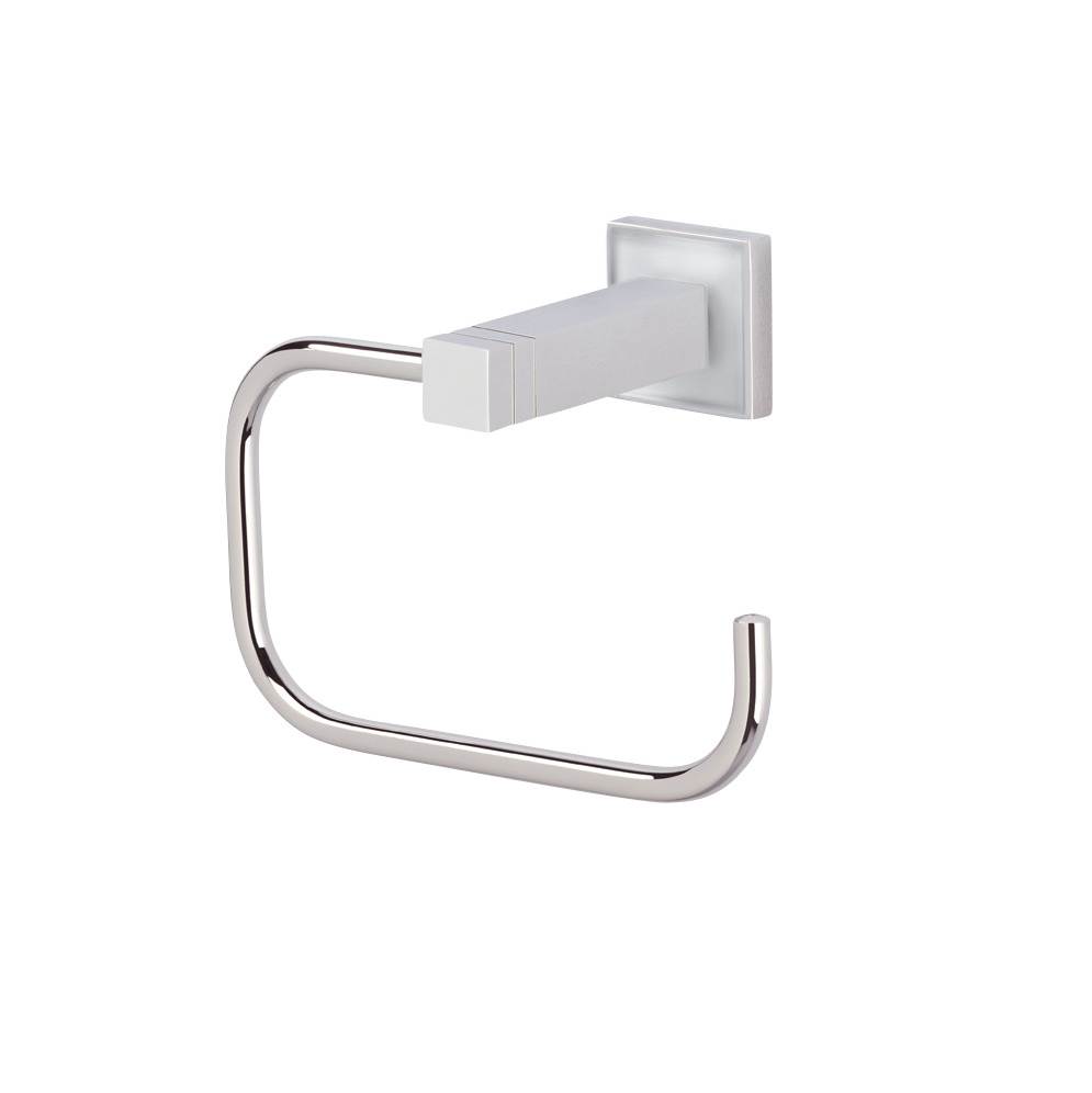 Valsan Cubis-Plus Polished Nickel Toilet Roll Holder W/O Lid