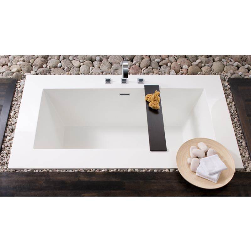 WETSTYLE Cube Bath 72 X 40 X 24 - 3 Walls - Built In Nt O/F & Mb Drain - Copper Con - White True High Gloss