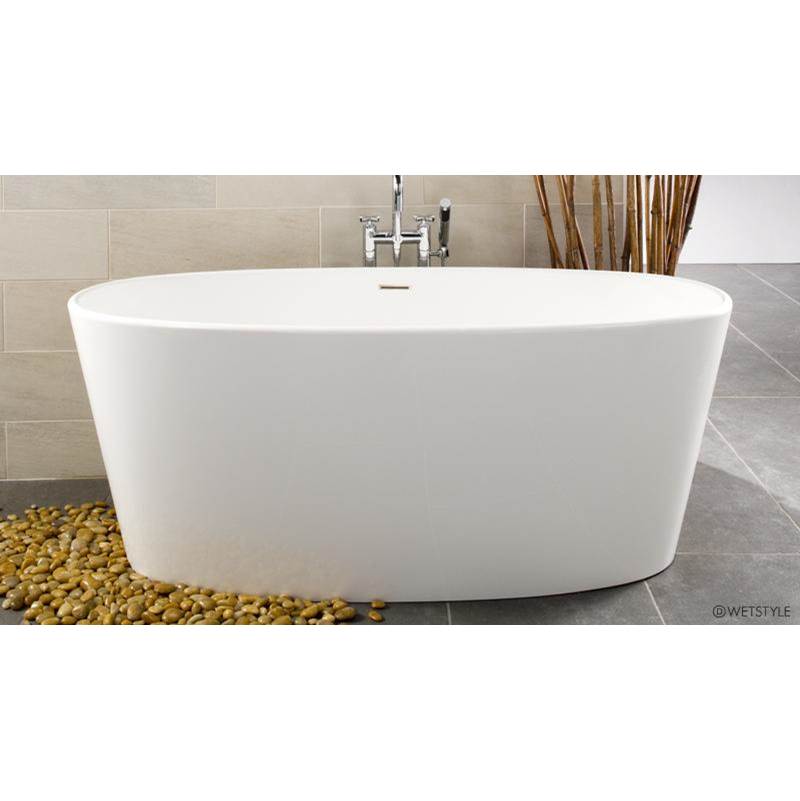 WETSTYLE Ove Bath 66.25 X 30 X 24.75 - Fs - Built In Nt O/F & Mb Drain - Copper Conn - White True High Gloss