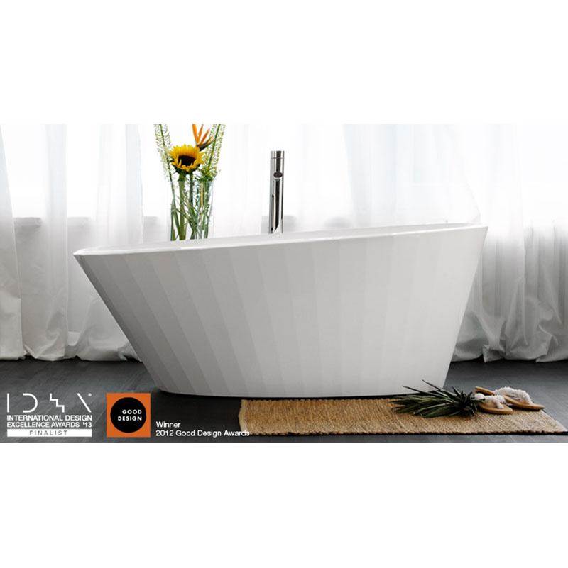 WETSTYLE Couture Bath 65.5 X 33.75 X 25 - Fs  - Built In Nt O/F & Pc Drain - Copper Conn - White Dual
