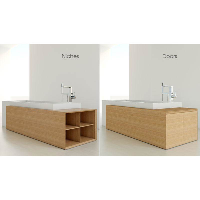 WETSTYLE Furniture ''M'' -  Storage Cube Bath With 4 Niches - Left  - Lacquer White Mat