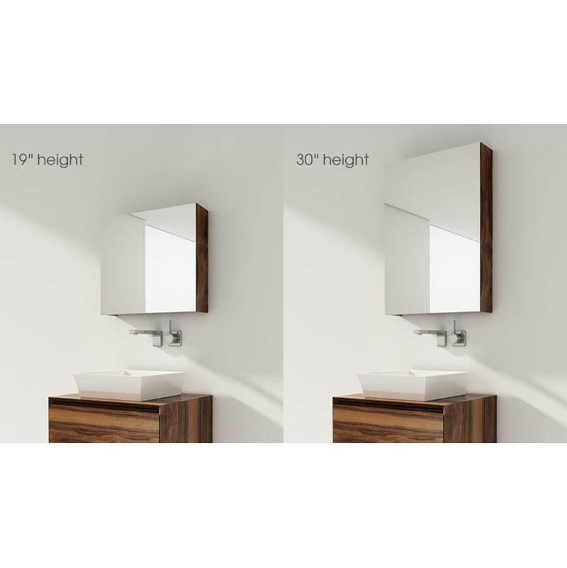 WETSTYLE Furniture ''M'' - Mirrored Cabinet 18 X 30 Height - Left Hinges - Led Option - Walnut Natural