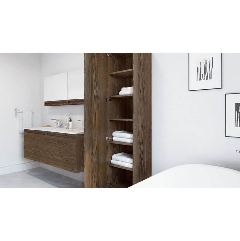WETSTYLE Furniture Element Rafine - Linen Cabinet 16 X 66 - Oak Mocha Plank Effect