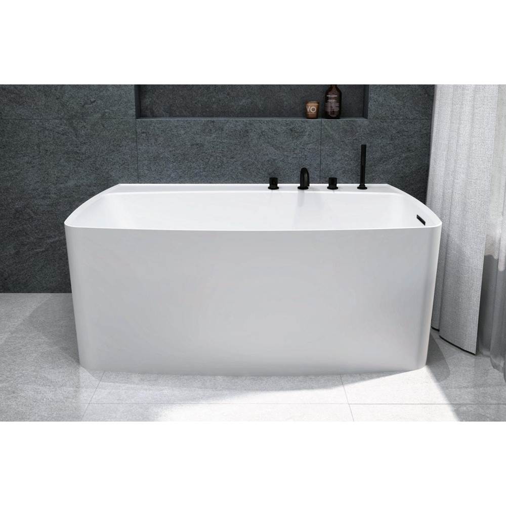WETSTYLE Lab Bath - 59.5 X 31.5 X 24 - Fs - Built In Nt O/F & Wh Drain - Copper Conn - White True High Gloss