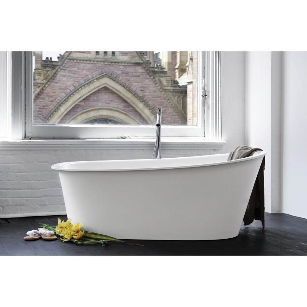 WETSTYLE Tulip Bath 64 X 34 X 25 - Fs  - Built In Nt O/F & Wh Drain - Copper Conn - White True High Gloss
