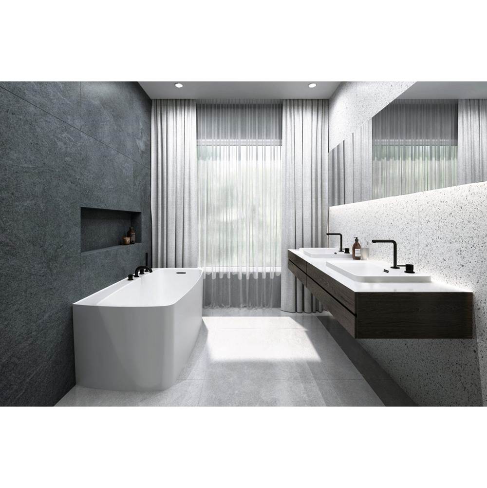 WETSTYLE Lab Bath - 59.5 X 31.5 X 24 - 1 Wall - Built In Nt O/F & Wh Drain - White True High Gloss