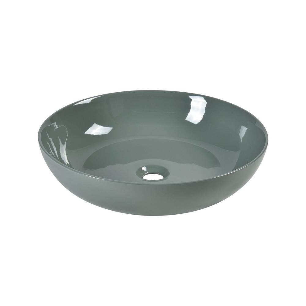 Ryvyr Vitreous China Round Vessel Sink - Polished Gray 18.7 inch